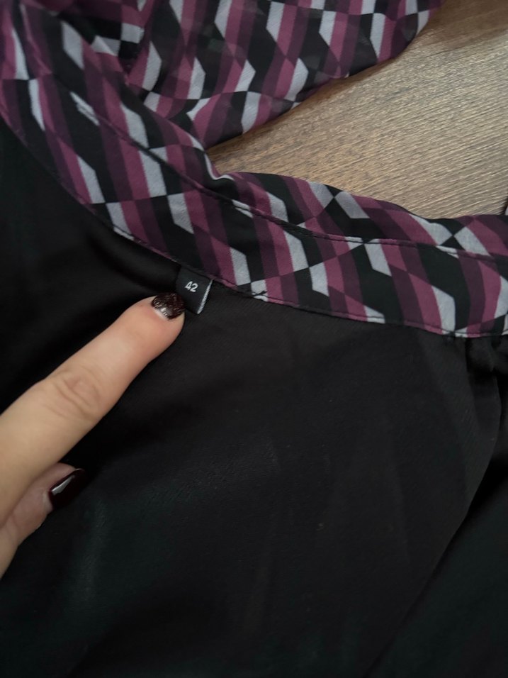 Parlak Mor Fırfırlı V Yaka Mini Elbise - Görsel 5