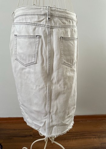 Yırtmaçlı Midi Uzunlukta Jean Etek - Görsel 3