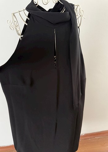 Kadın Siyah Yüksek Yakalı Elbise - Görsel 5