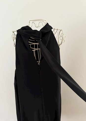 Kadın Siyah Yüksek Yakalı Elbise - Görsel 4