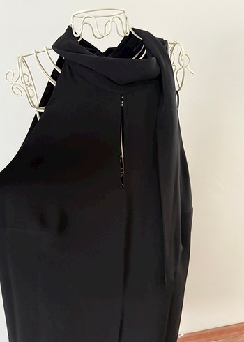 Kadın Siyah Yüksek Yakalı Elbise - Görsel 6