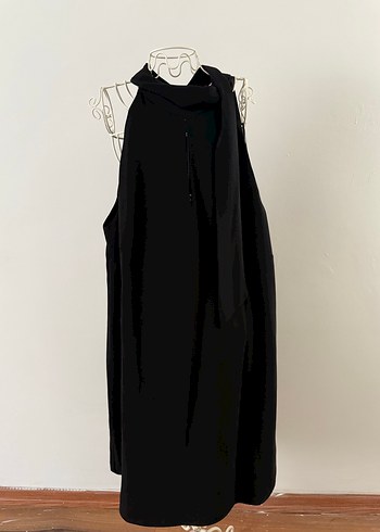 Kadın Siyah Yüksek Yakalı Elbise - Görsel 7