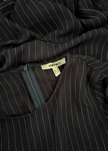 Kadın Lacivert Çizgili Uzun Elbise - Görsel 4