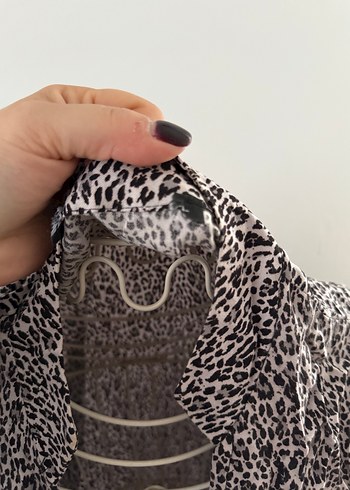 Uzun Kollu Bohem Leopar Tunik - Görsel 6