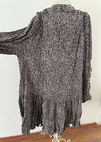 Uzun Kollu Bohem Leopar Tunik - Görsel 5