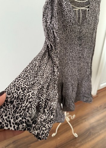 Uzun Kollu Bohem Leopar Tunik - Görsel 3