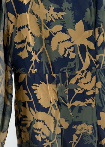 Bohem V Yaka Şifon Kadın Elbise - Görsel 3