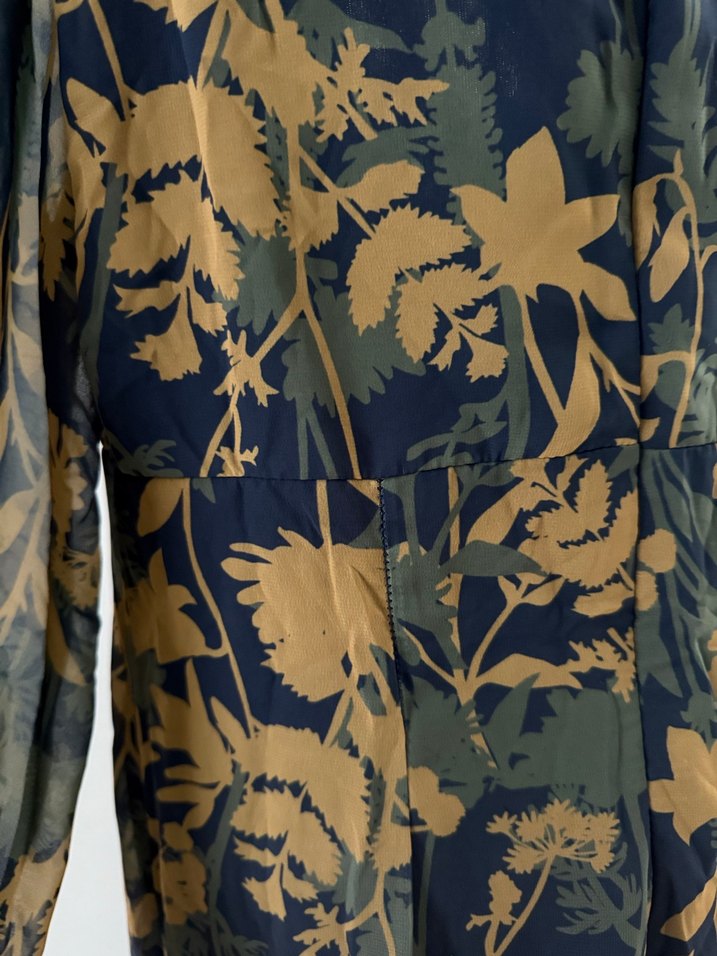 Bohem V Yaka Şifon Kadın Elbise - Görsel 3