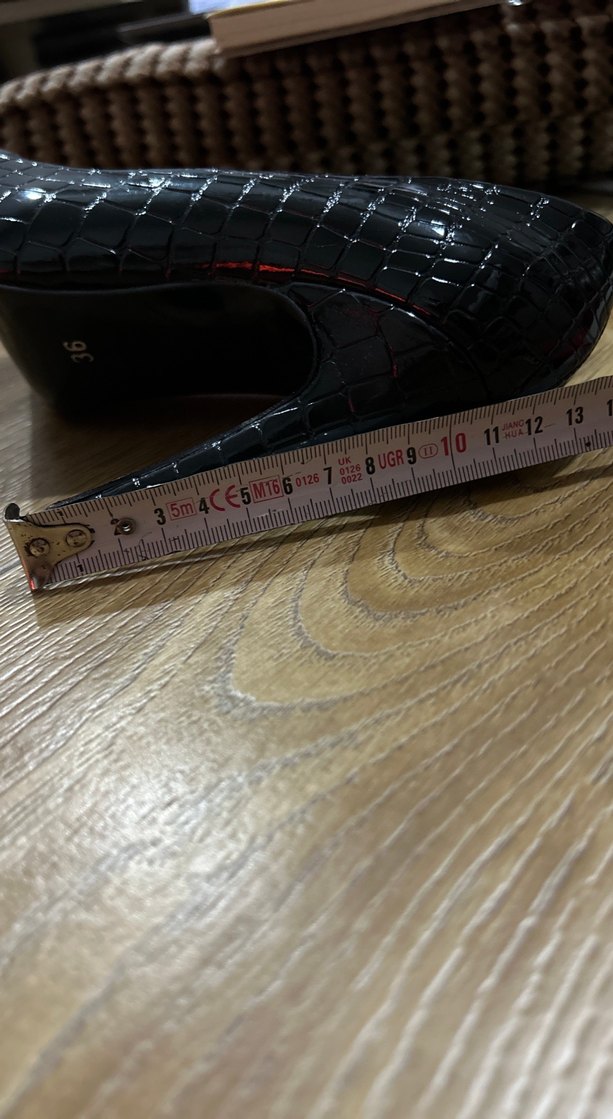 Siyah Yılan Desenli Gotik Stiletto - Görsel 4