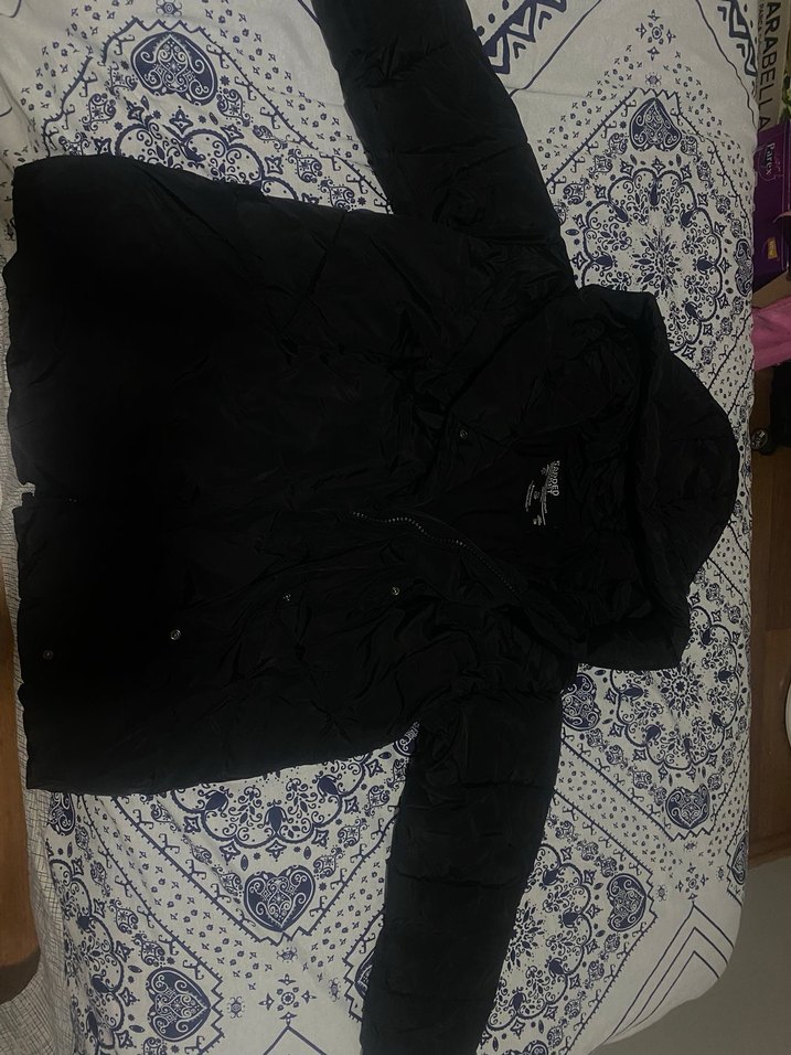 Düğmeli Siyah Kadın Kışlık Mont - Görsel 3