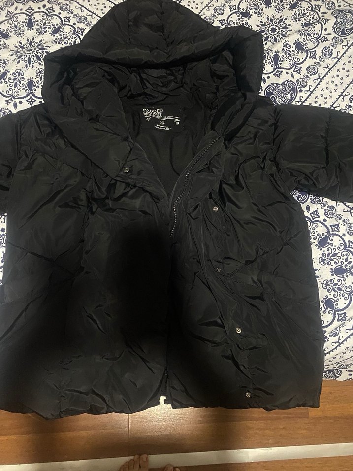 Düğmeli Siyah Kadın Kışlık Mont - Görsel 2