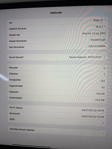 Apple İPad Air 13 inç