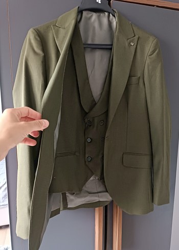 Erkek Klasik Kesim Khaki Takım Elbise
