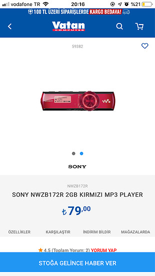 universal Beden kırmızı Renk Müzik çalar