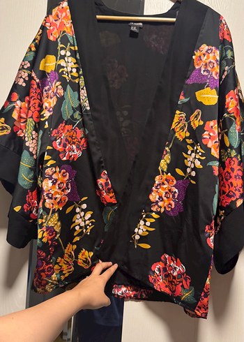 Çiçek Desenli Bohem Kadın Kimono