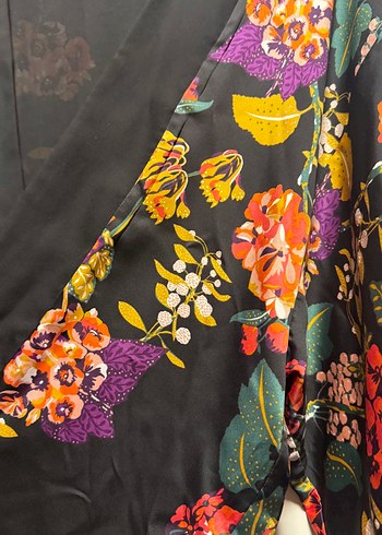 m Beden Çiçek Desenli Bohem Kadın Kimono