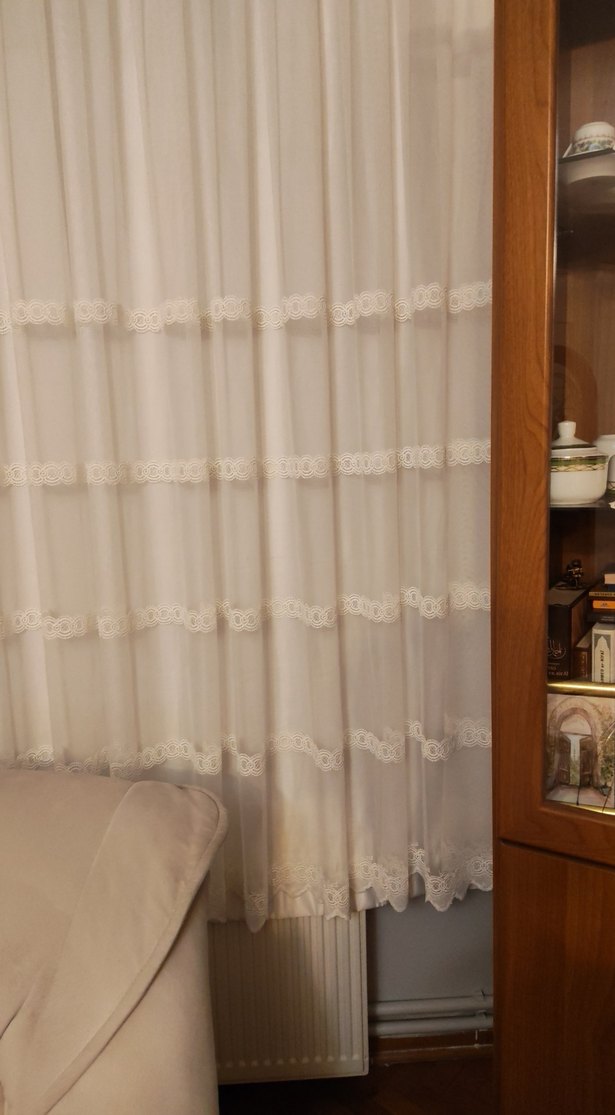 Bej Düz Tül Perde - Görsel 4