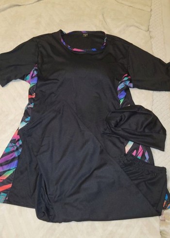 haşema tesettür siyah Çok Renkli Batik Desenli haşema 3 parça