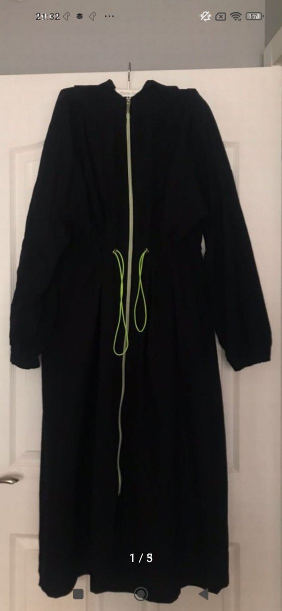 Siyah Fermuarlı Uzun Kadın Trençkot yagmurluk - Görsel 3