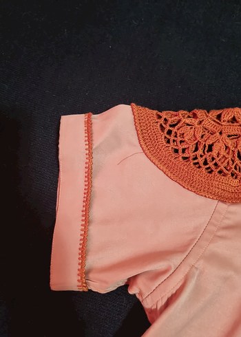 m Beden pembe Renk Düğmeli, Kısa Kollu kiremit rengi Kadın Gömlek