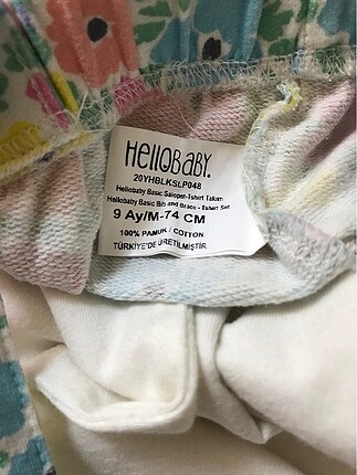 6-9 Ay Beden Hellobaby Salopet-Tshirt Takım