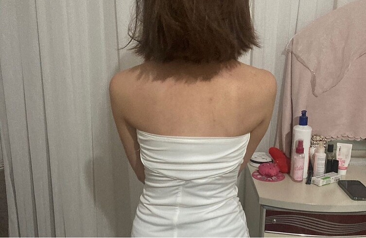 xs Beden Bershka Beyaz Uzun Elbise