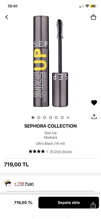  Beden Renk SEPHORA SIZE UP RIMEL