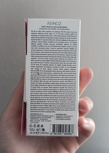 Beden Sinoz Pink Touch SPF50 Sıvı Güneş Koruyucu