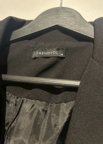 xs Beden siyah Renk Siyah Düğmeli Kadın Midi Blazer