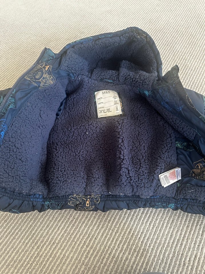 Kapüşonlu Peluş Astarlı Baskılı Erkek Çocuk Mont - Görsel 3