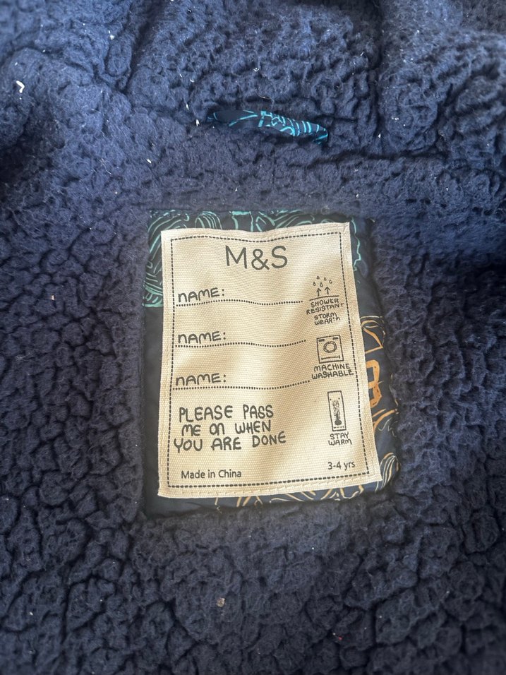 Kapüşonlu Peluş Astarlı Baskılı Erkek Çocuk Mont - Görsel 4