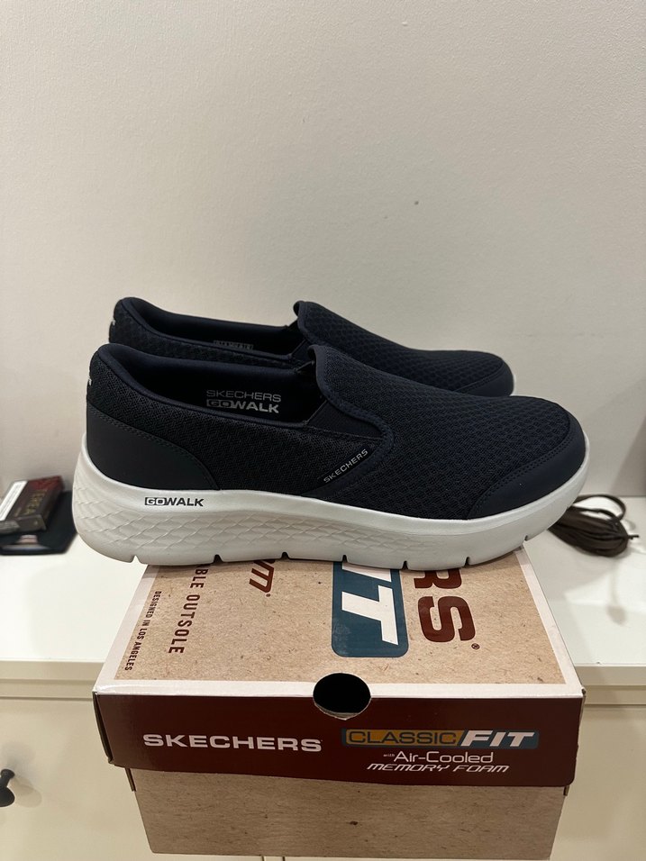 Skechers Gri Erkek Spor Ayakkabı Velcro Detaylı - Görsel 4