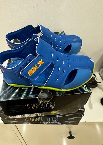 Skechers Mavi Erkek Çocuk Cırt Cırtlı Terlik