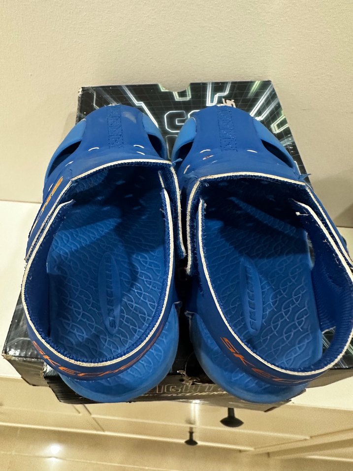 Skechers Mavi Erkek Çocuk Cırt Cırtlı Terlik - Görsel 4