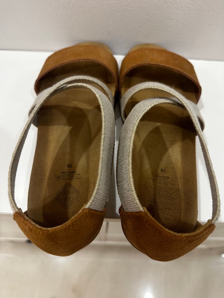 Kadın Süet Kahverengi Dolgu Topuklu Sandalet - Görsel 4