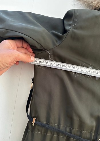 Neteork yeşil Kadın Midi Kaban, Kürklü Kapüşonlu, Salaş Kesim - Görsel 11