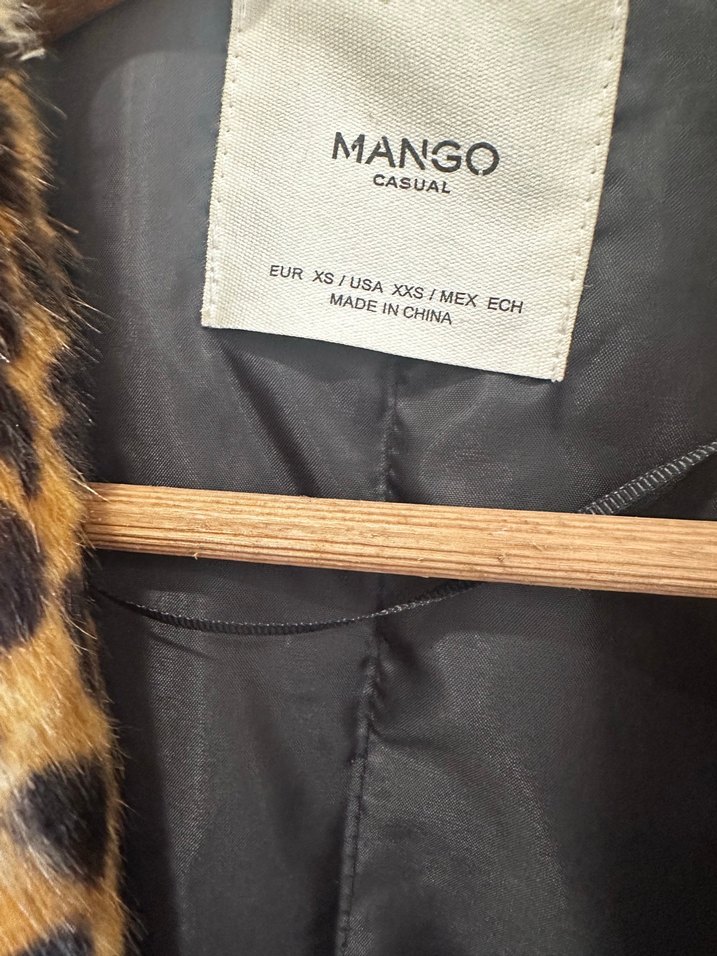 Mango Leopar Desenli  Suni Kürk Ceket - Görsel 5