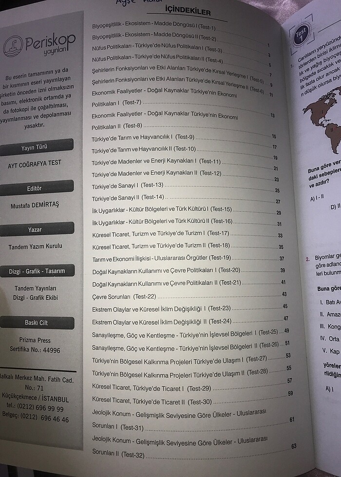 Ayt coğrafya test kitabı - Görsel 2