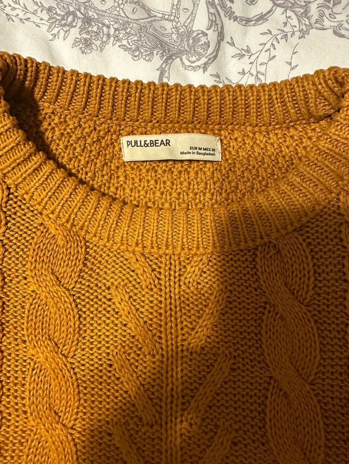 Örgü kahverengi kadın kazak - Görsel 3