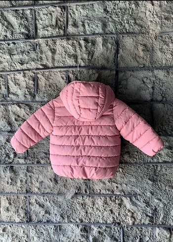 Kız Çocuk Kapüşonlu Pembe Mont - Görsel 2