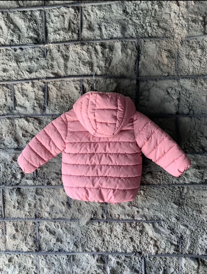 Kız Çocuk Kapüşonlu Pembe Mont - Görsel 2