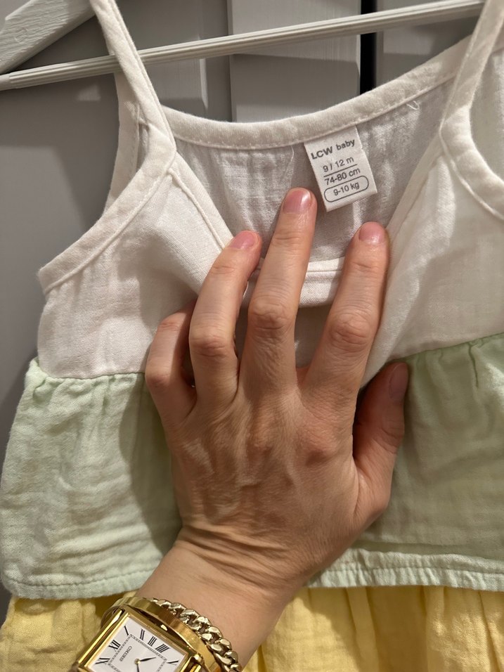 Kız Çocuk Pastel Renkli Fırfırlı Elbise - Görsel 2