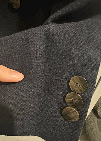 Düğmeli Siyah Uzun Kaban - Görsel 5