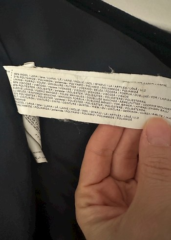 Düğmeli Siyah Uzun Kaban - Görsel 6