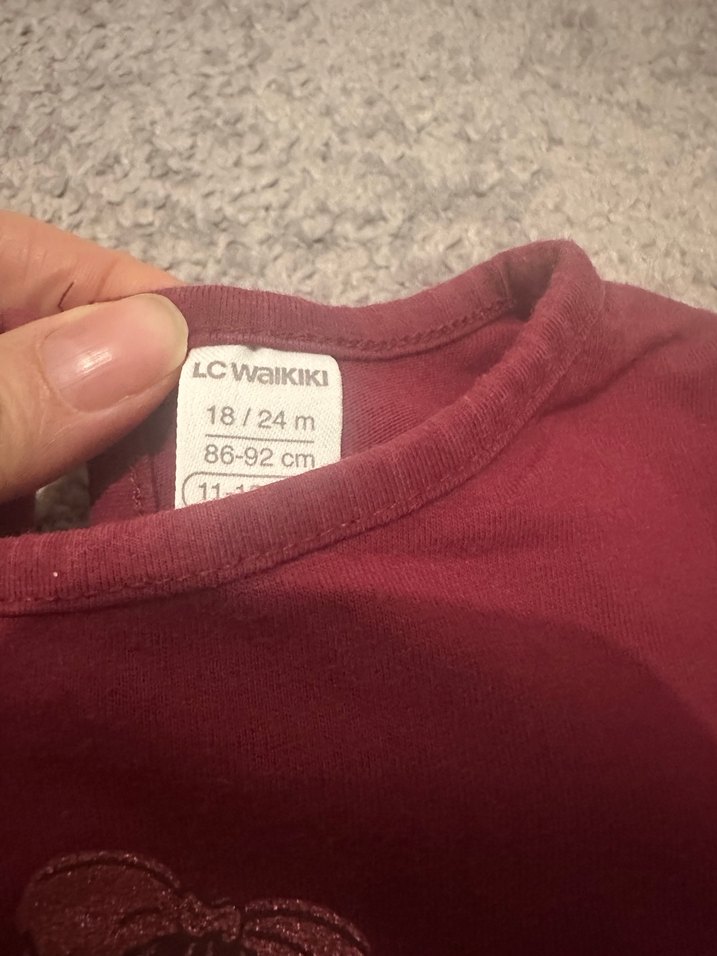 Bordo Kız Bebek Fırfırlı Uzun Kollu Takım - Görsel 3