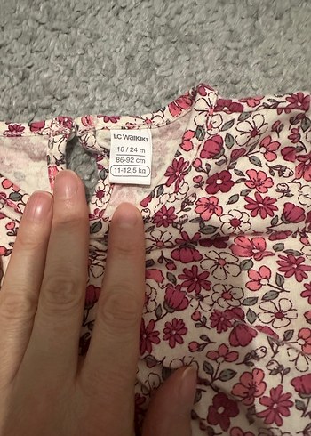 Bordo Çiçek Desenli Uzun Kollu Bebek Takımı - Görsel 2