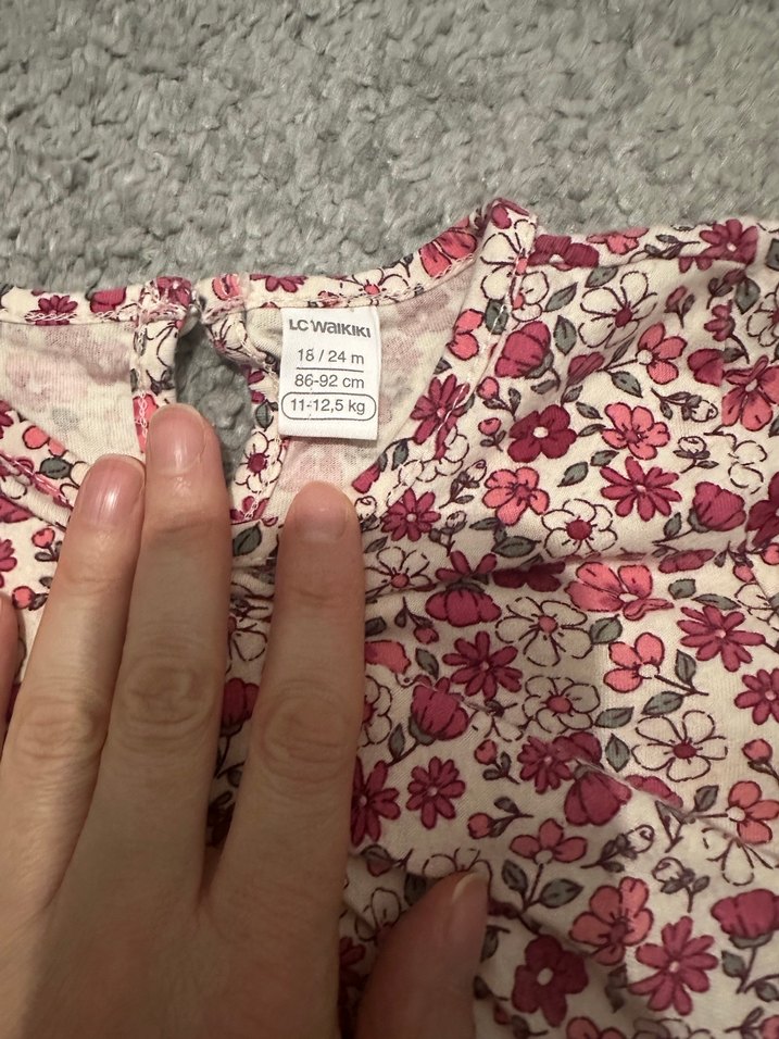 Bordo Çiçek Desenli Uzun Kollu Bebek Takımı - Görsel 2