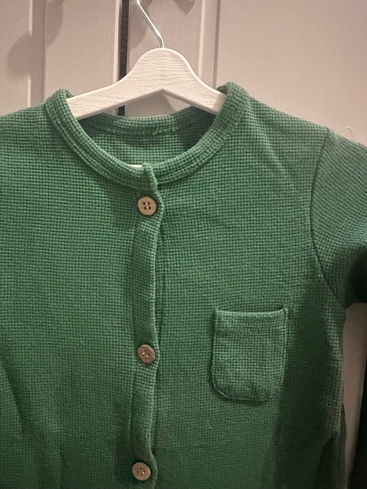 Düğmeli Yeşil Bebek Tulumu - Görsel 2