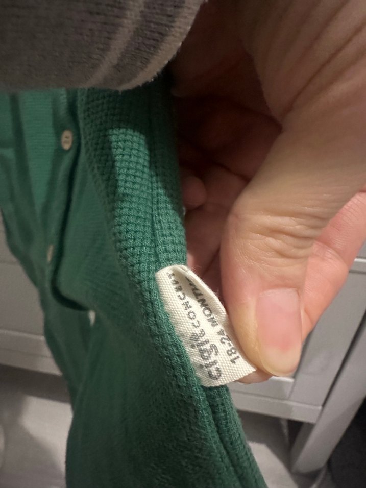 Düğmeli Yeşil Bebek Tulumu - Görsel 3