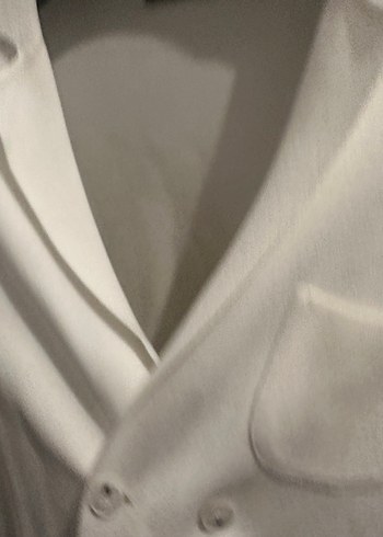 Düğmeli Beyaz erkek Midi triko blazer - Görsel 3